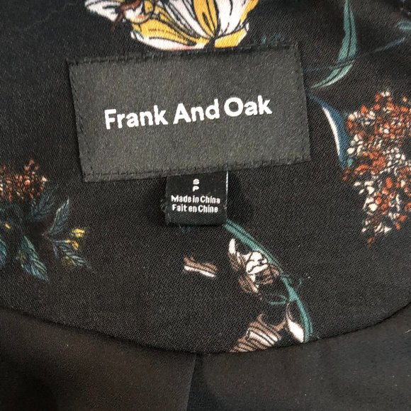 Frank and Oak Floral Double Button Overcoat Small - Picture 4 of 5